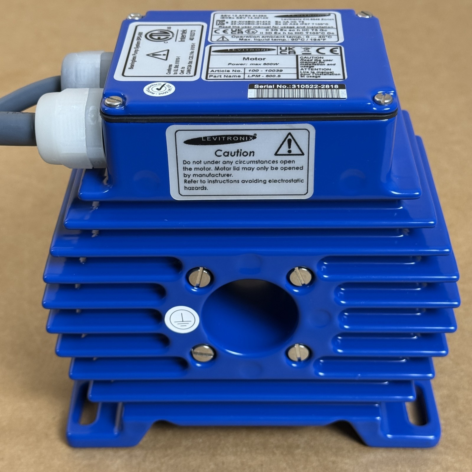 Levitronix LCO-600.1 Console, 2x LPM-600.5 Motors w/ PHS-600.1 Pump Head Socket