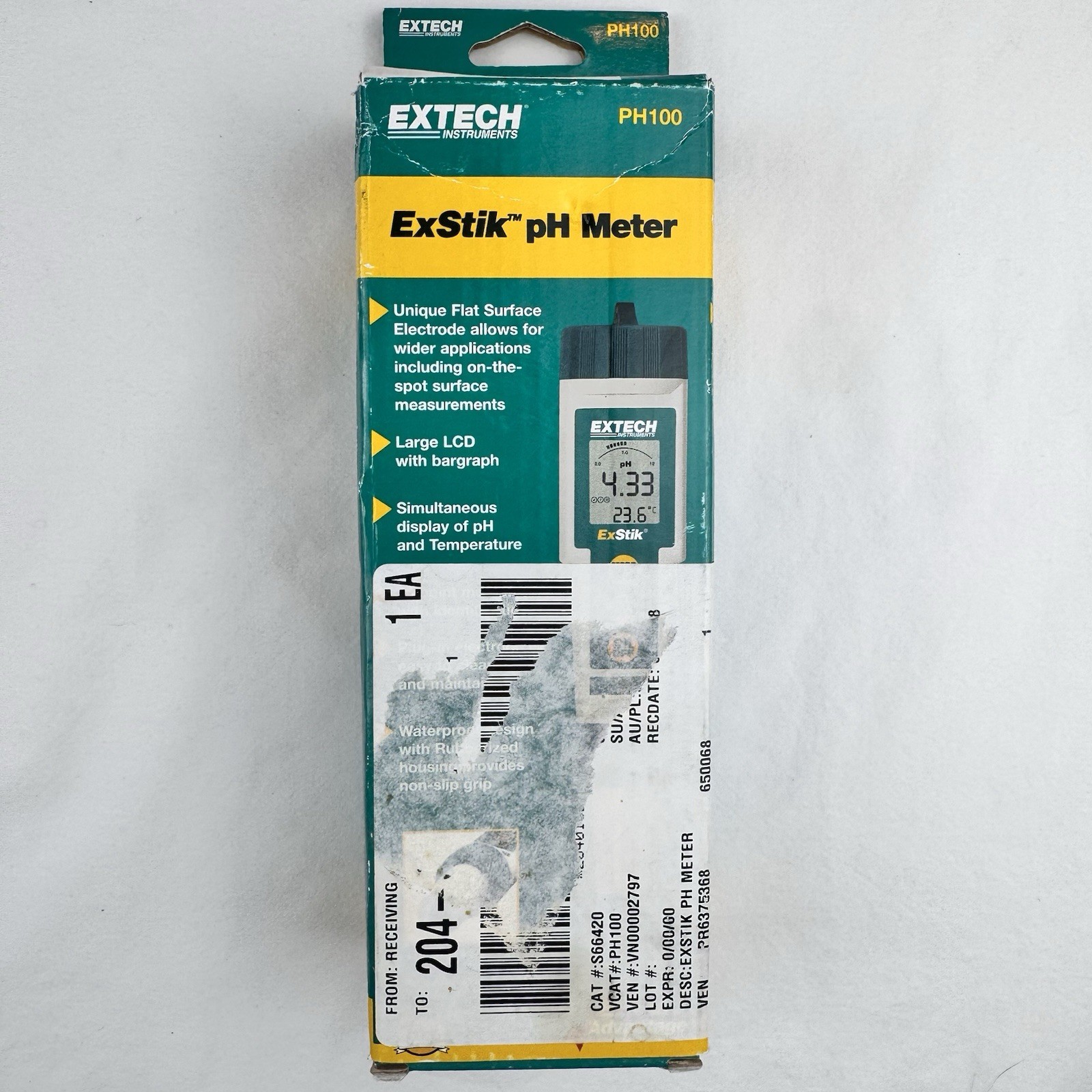 Extech ExStik PH100 Waterproof pH Meter NEW open Box