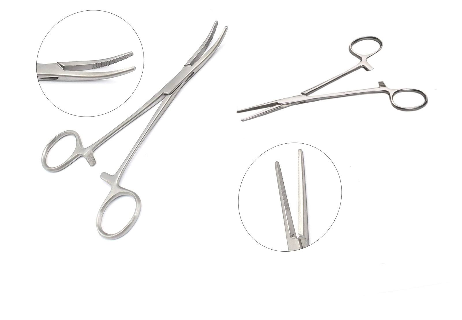 2pc Fishing Set 5″ Straight + Curved Hemostat Forceps Locking Clamps