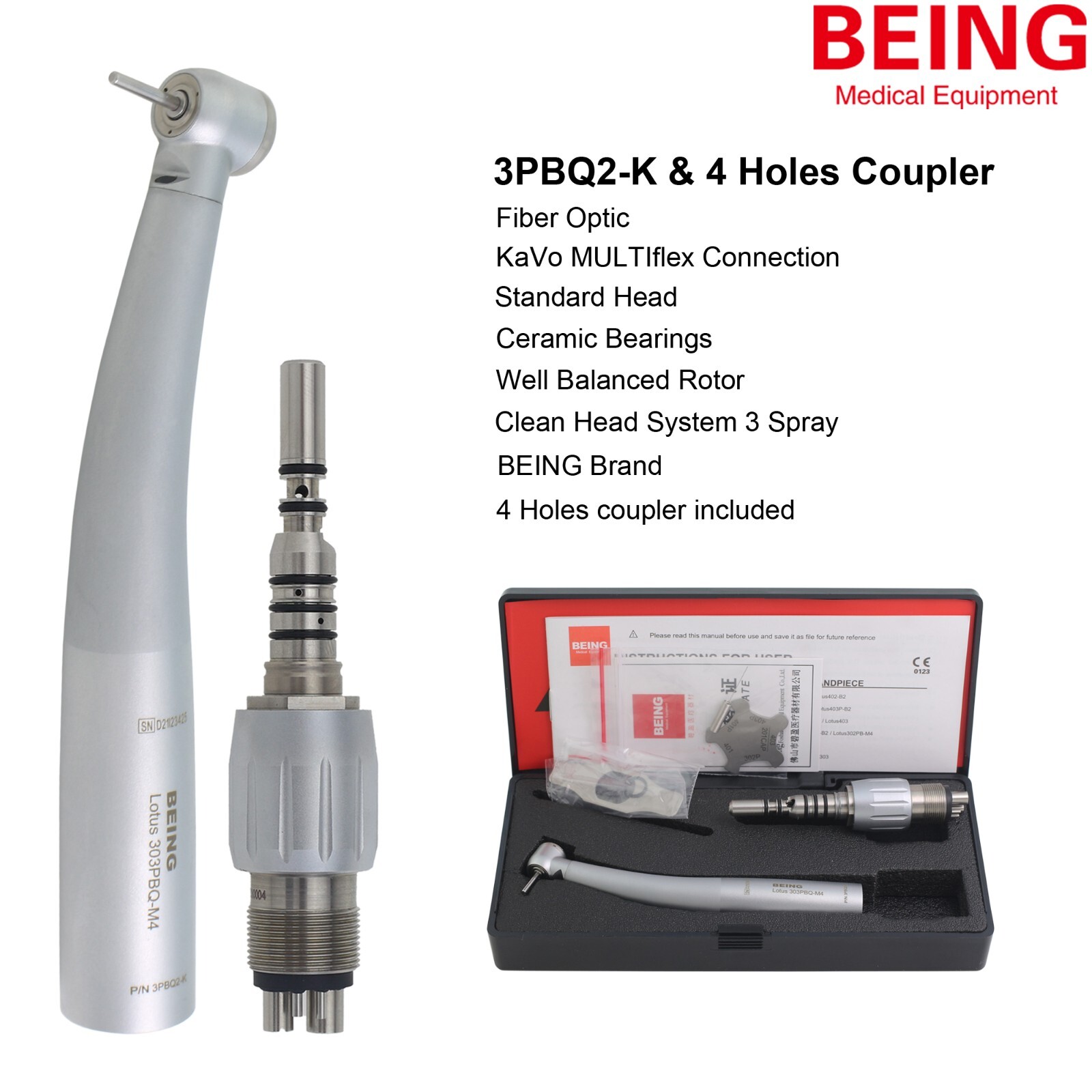 COXO Dental Turbine High Speed Handpiece Fiber Optic Mini KAVO Multiflex Coupler