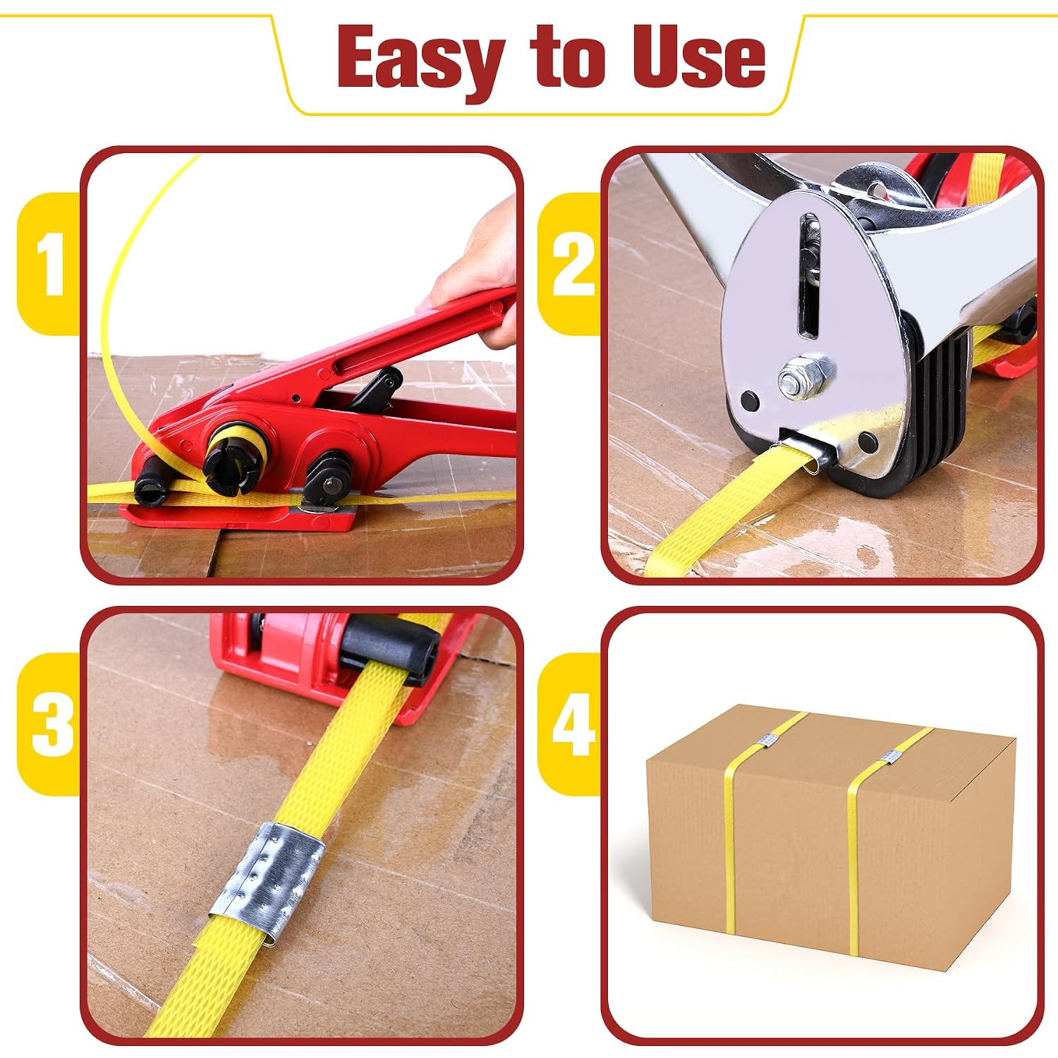 Heavy Duty Banding Strapping Kit with Tensioner Tool, 1/2″X 3500FT Polypropylene