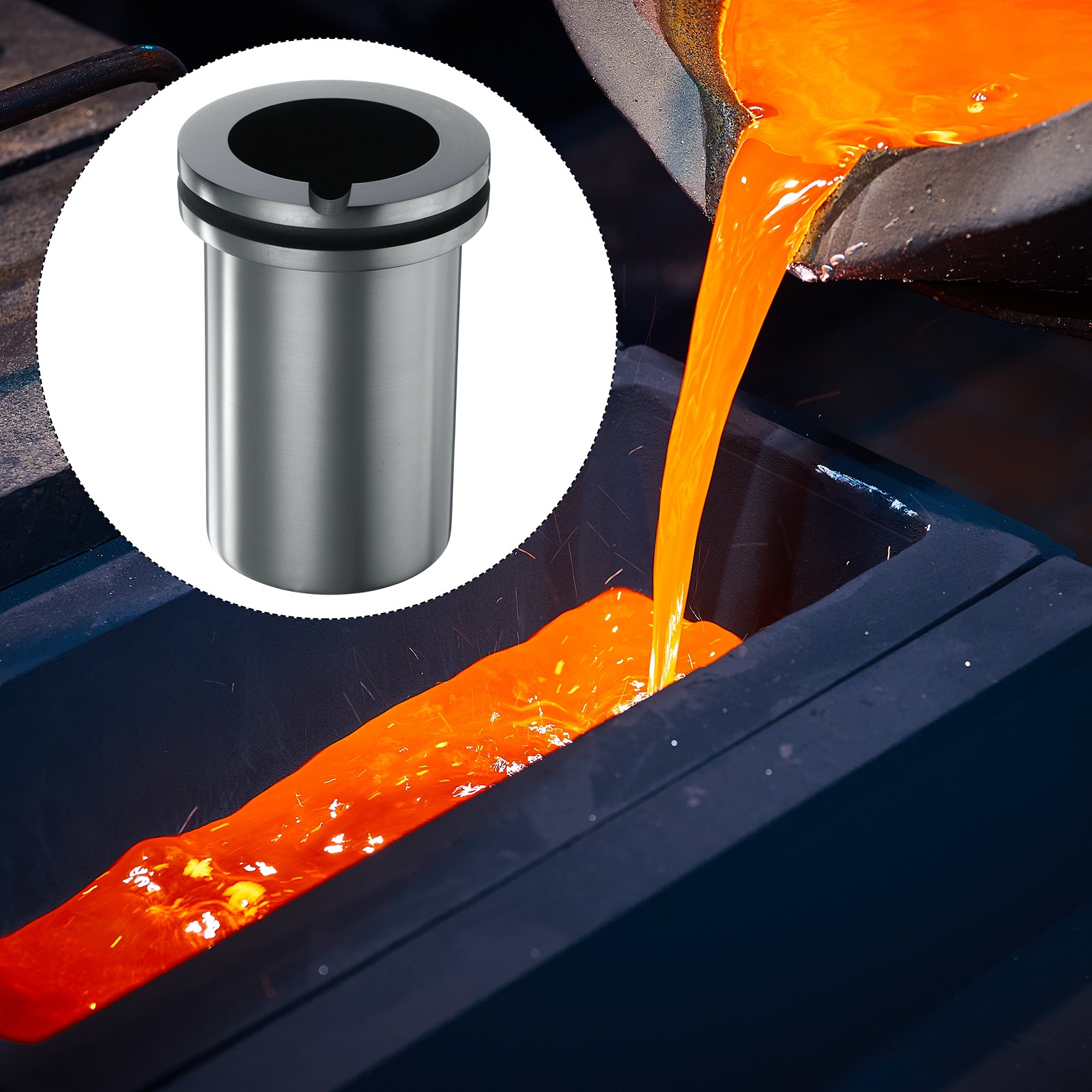 Graphite Crucible,4kg High Purity Graphite Crucible Metal Melting Ingot,2.36″ ID