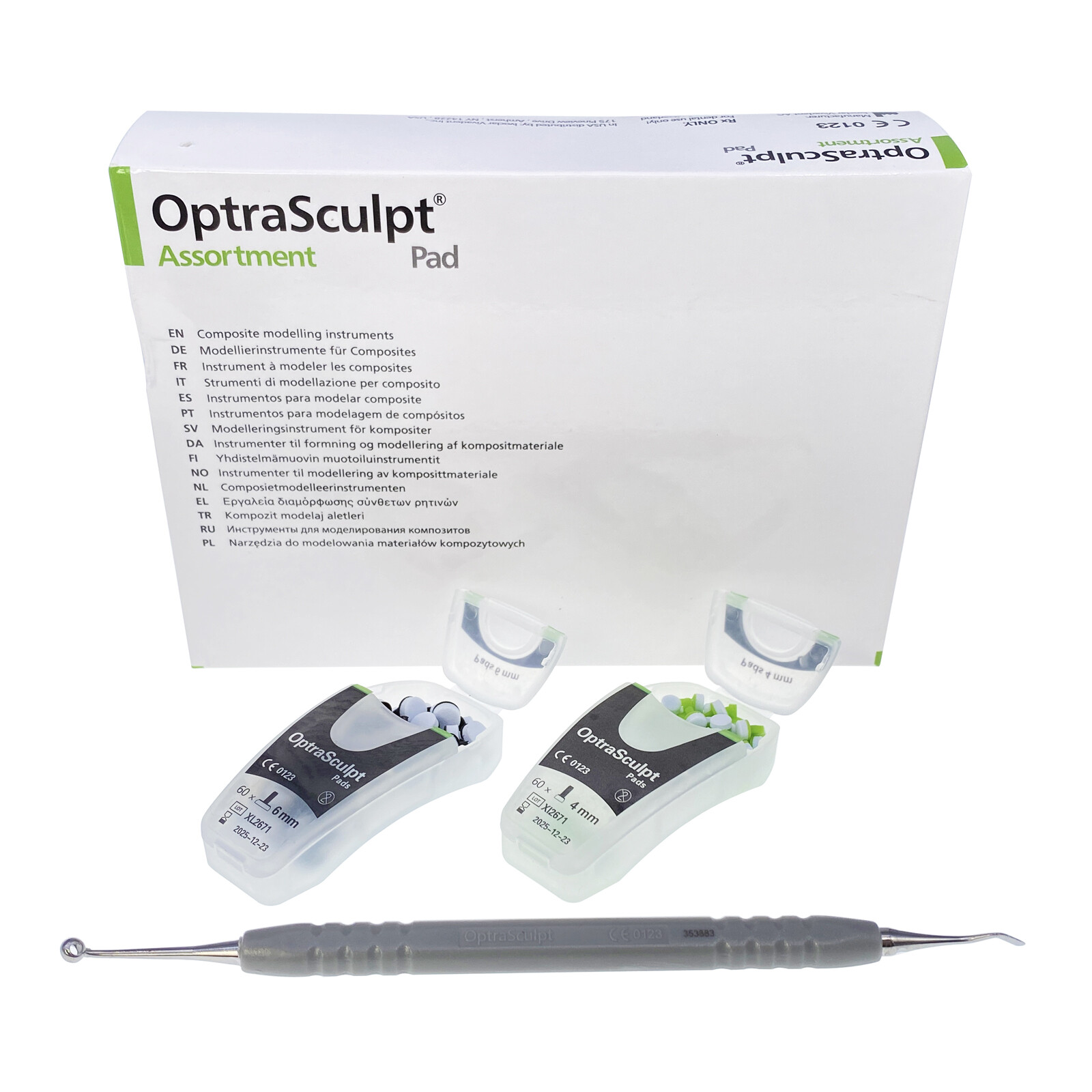 Dental OptraSculpt Foam Pads Kit Veneer Composite Resin Filling Spatula Handle