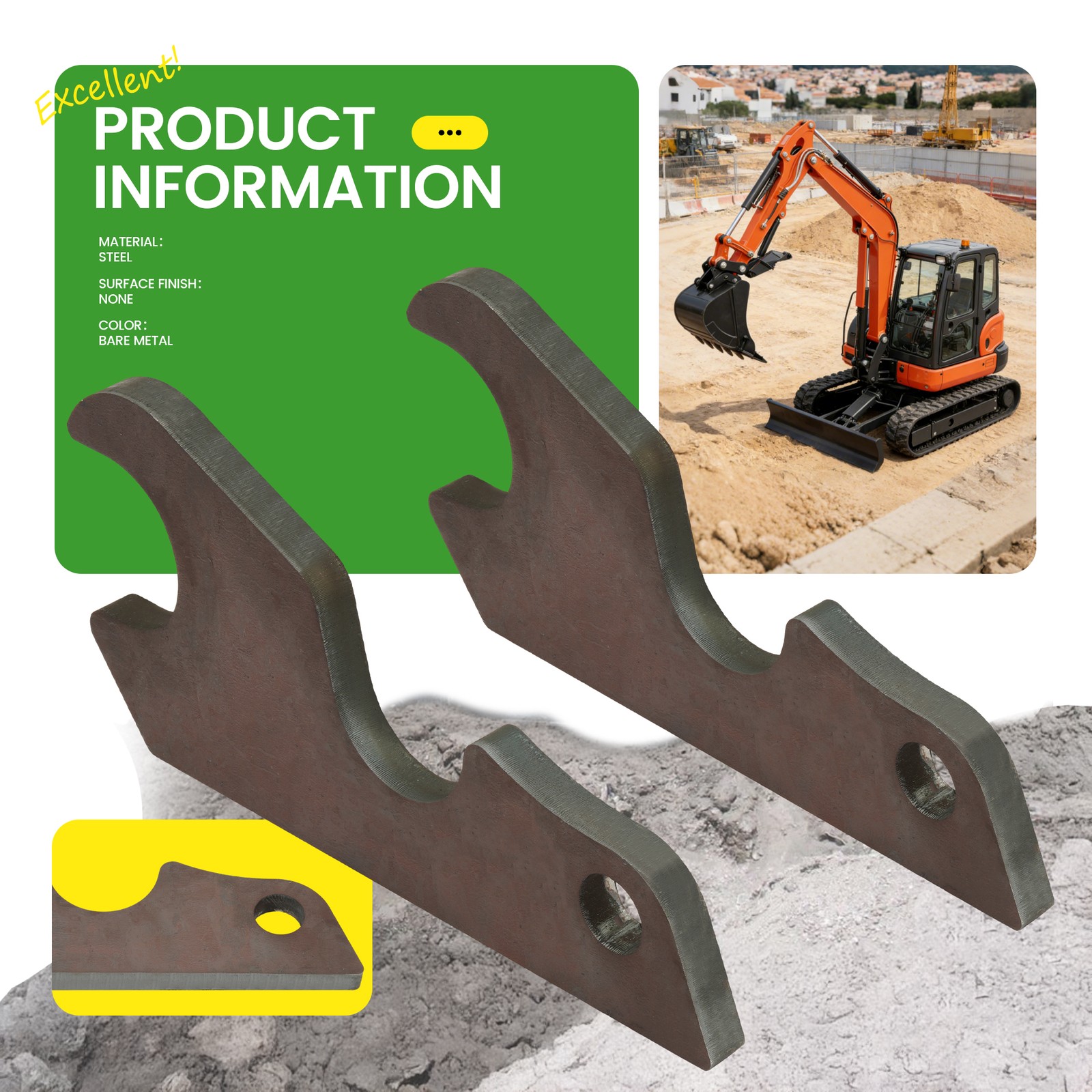Quick Attach Bucket Ears Attachment For Kubota KX040 KX71 KX91 KX121 KX033 U35