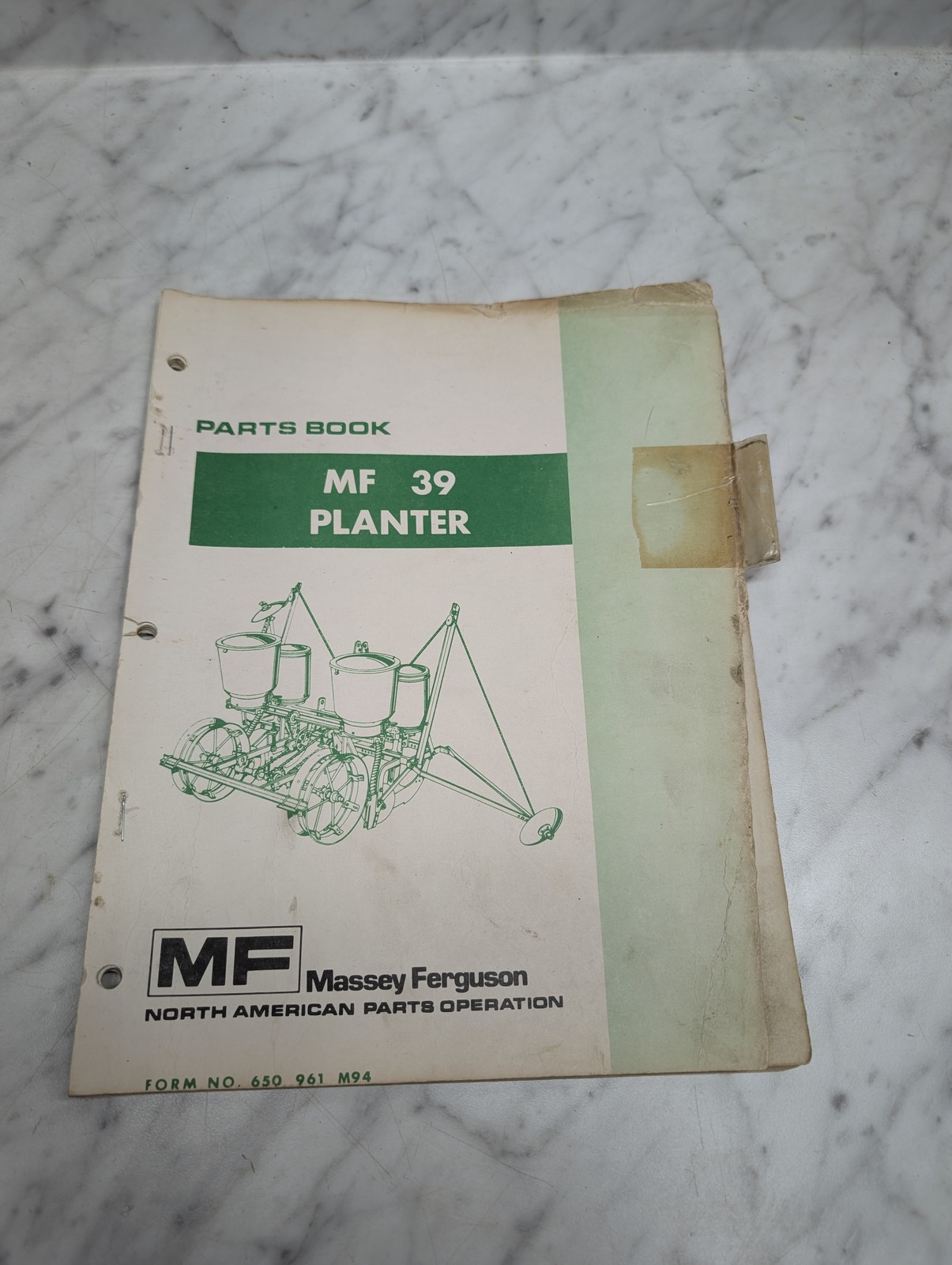 MASSEY FERGUSON MF 39 PLANTER FORM NO 650 961 M94 PARTS BOOK MANUAL LIST CATALOG