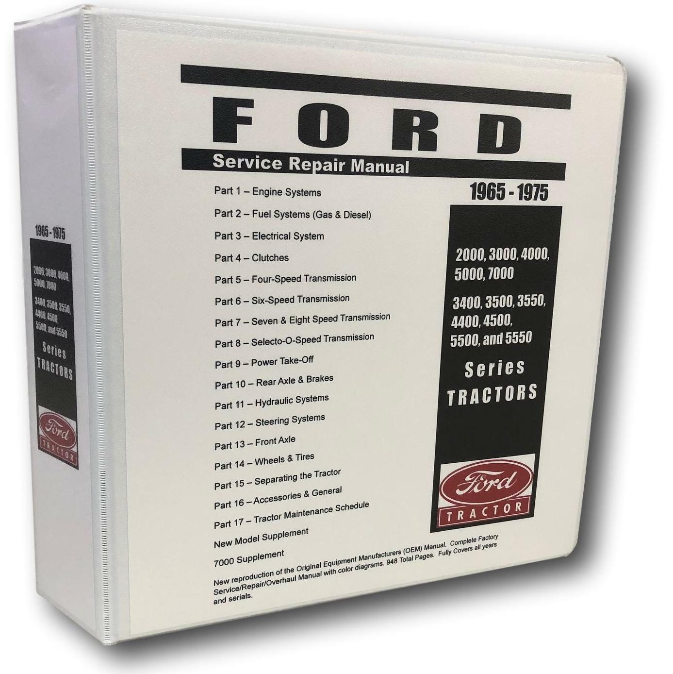 3000 Ford Tractor Technical Service Shop Repair Manual HUGE 948pgs COLOR charts