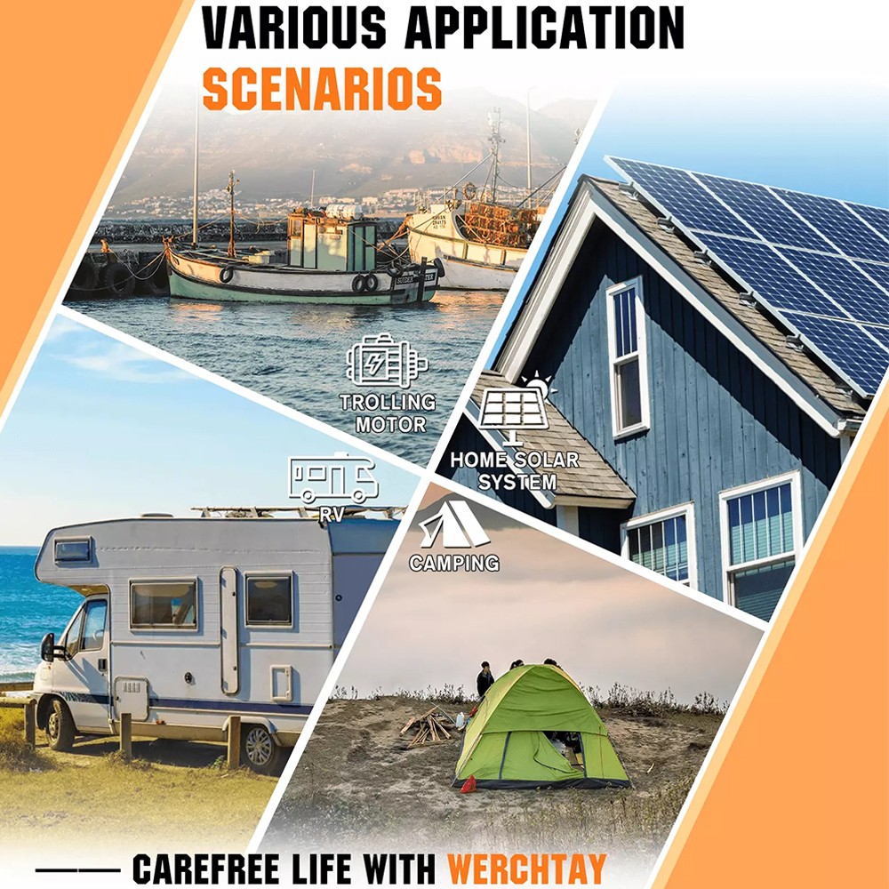 NEW 200Ah 12V LiFePO4 Lithium Battery Built-in BMS for RV Marine Off-Grid Solar