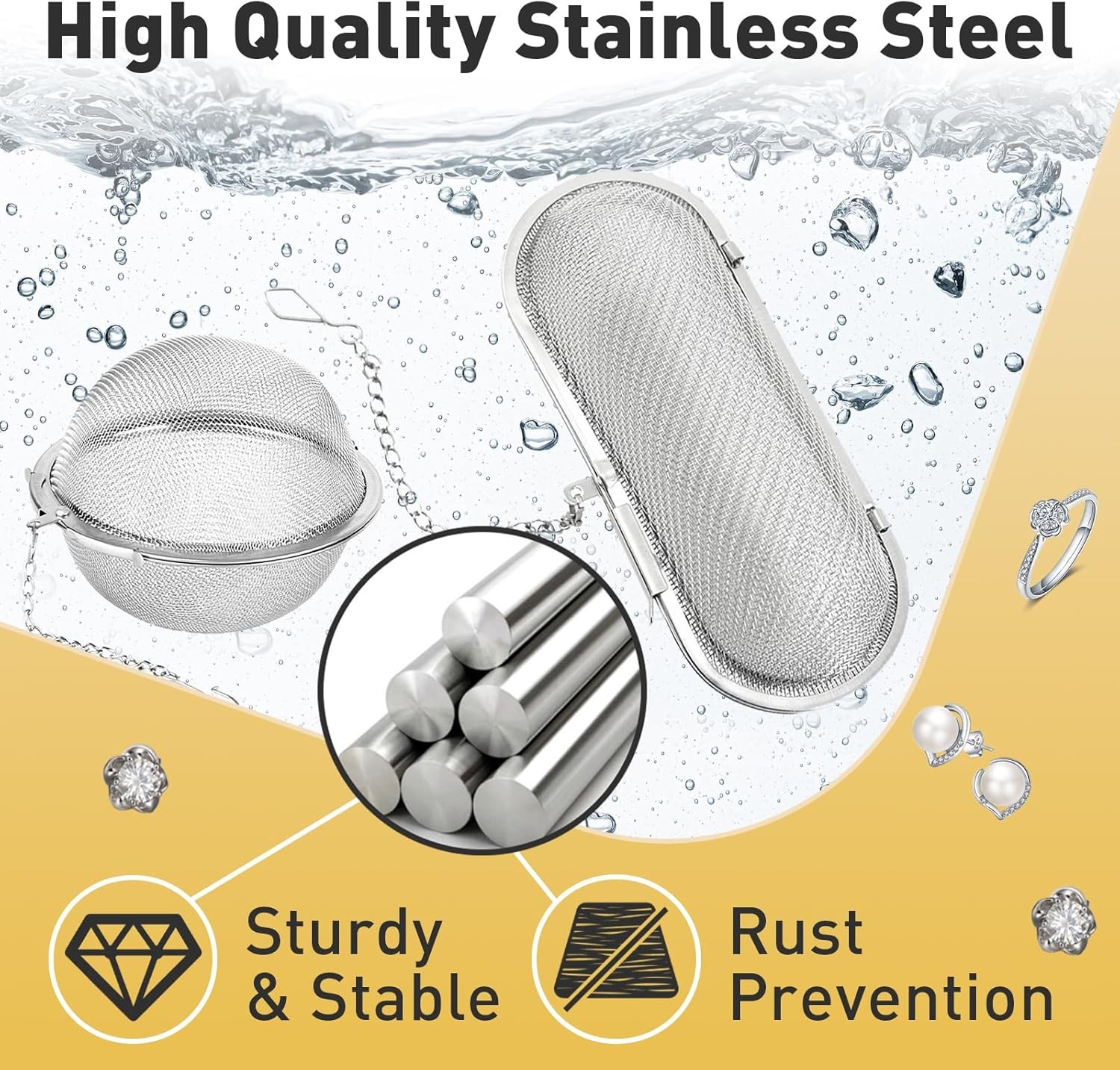 Ultrasonic Cleaner Basket, Stainless Steel Basket for Ultrasonic Jewelry