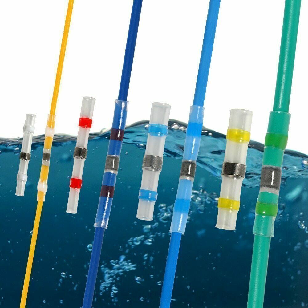 50-1000 Solder Seal Sleeve Heat Shrink Butt Wire Connectors Terminals Waterproof