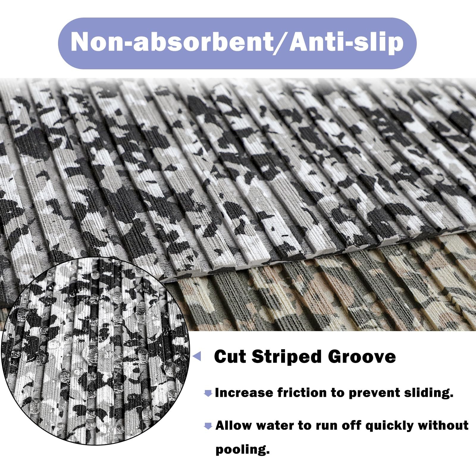 EVA Foam Boat Decking 95×16.14″ Non-Slip Self-Adhesive Marine Flooring Mat