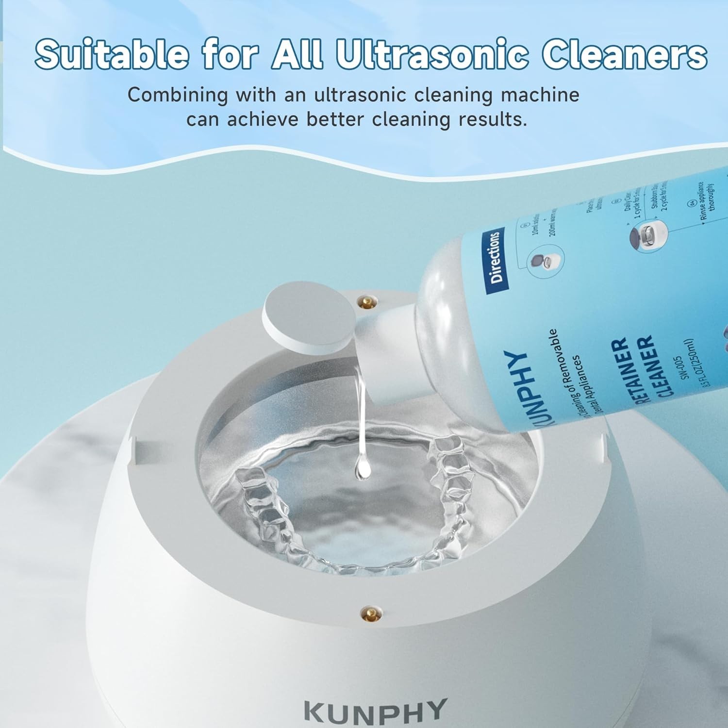 Daily Use Ultrasonic Cleaner for Dental Appliances – Professional 8.5oz Formula