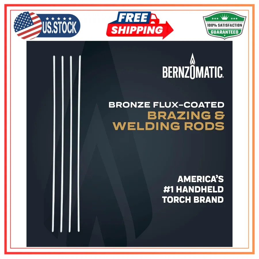 Bernzomatic Bronze Flux-Coated Brazing Welding Rods 12 inch 4 Pack for Metal…