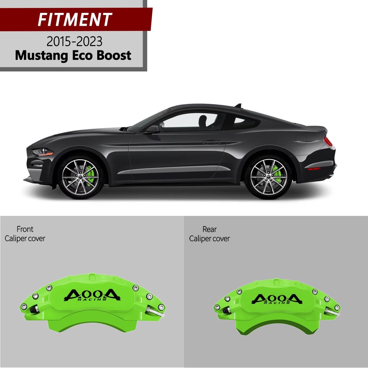 Caliper Covers 2015-2023 Mustang EcoBoost Powder Coated Set of 4