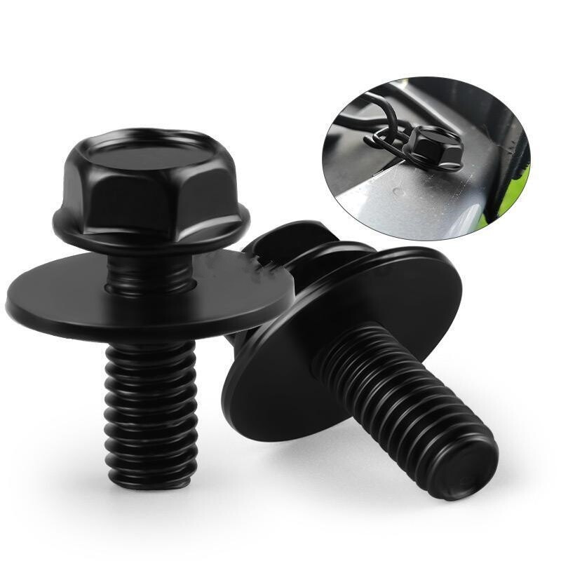 Car Body Bolts Screws M6-1.0x 16mm Long-10mm Hex-17mm Washer For Toyota 20-100PC