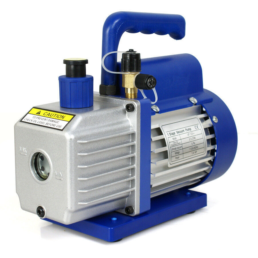 Rotary Vane Vacuum Pump Single Stage HVAC Air Conditioning A/C Deep 3.5CFM 1/4HP