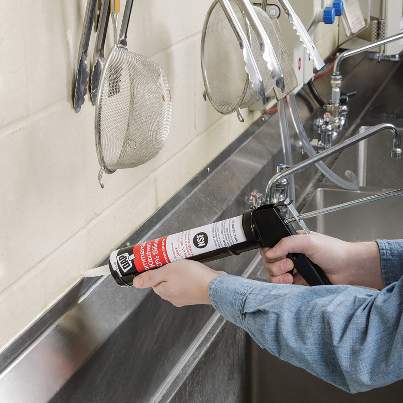 DAP Commercial Kitchen 100% Silicone Sealant: 9.8 fl oz. (Stainless Steel)