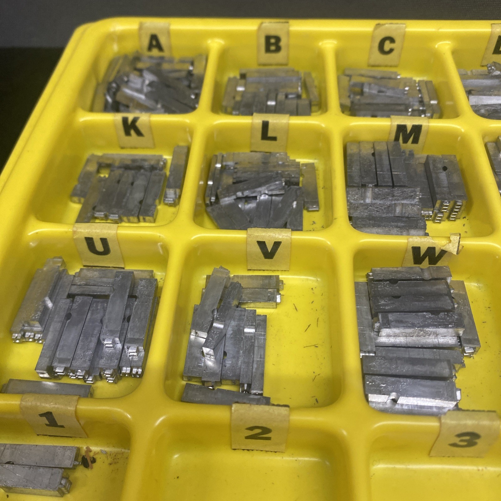 Warner Rubber Stamping Matrices 14S Large Lot 3.75 Lbs Lower Case