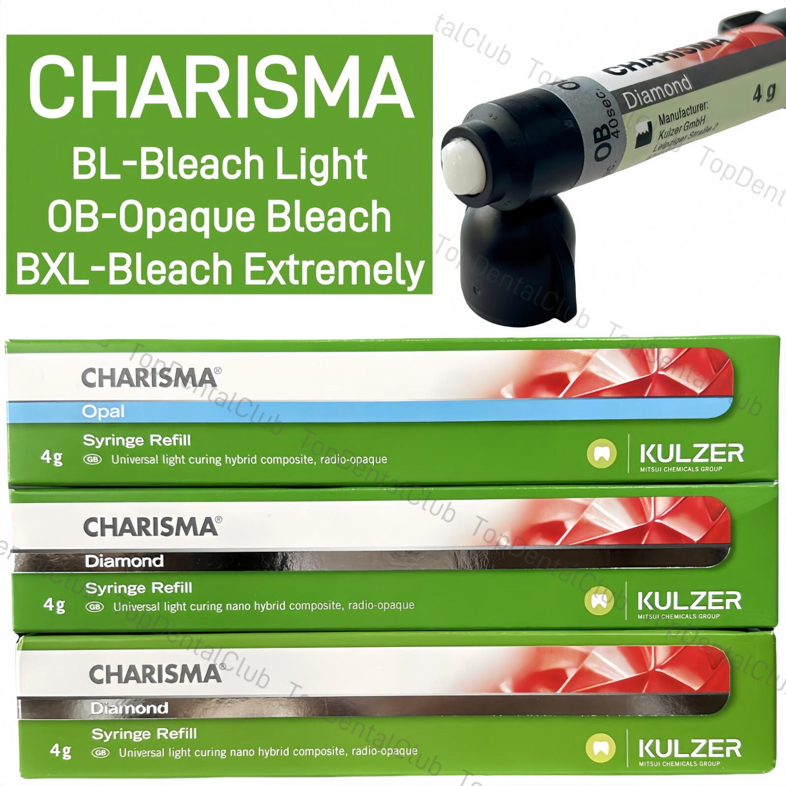 Dental Light Cure Composite Resin KULZER CHARISMA Diamond Veneer Brighte White