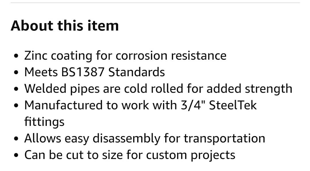 Steel-Tek Structural Steel Pipe 3/4″x12″ P/N 564-120PE30HC New and Sealed