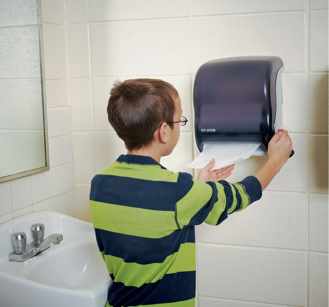 Wall-Mounted Paper Towel Dispenser – Universal Fit for All Core Sizes, Black Pea