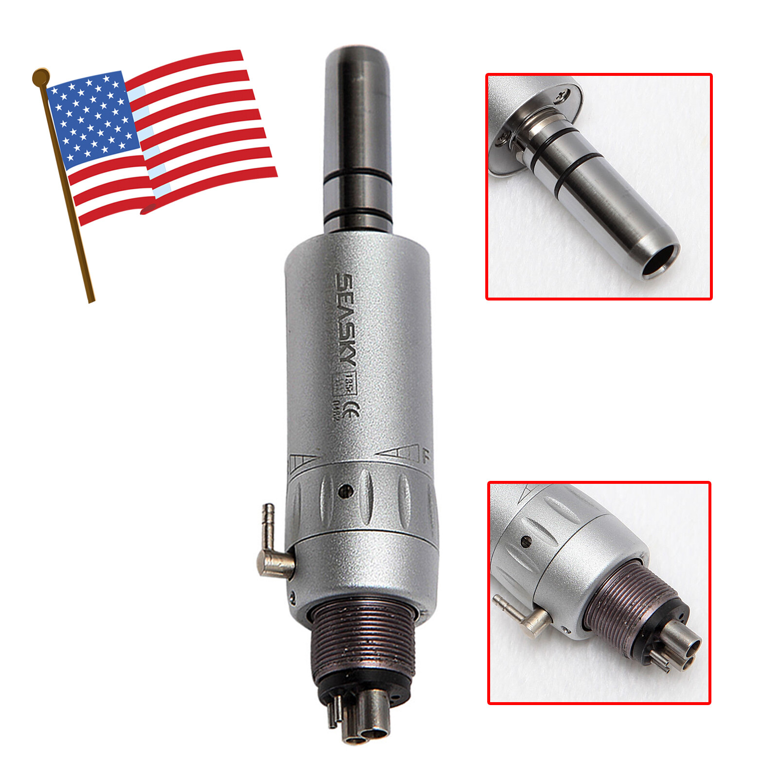 Dental Slow Low Speed Handpiece Straight Nosecone Air Motor 4Hole NSK hand piece