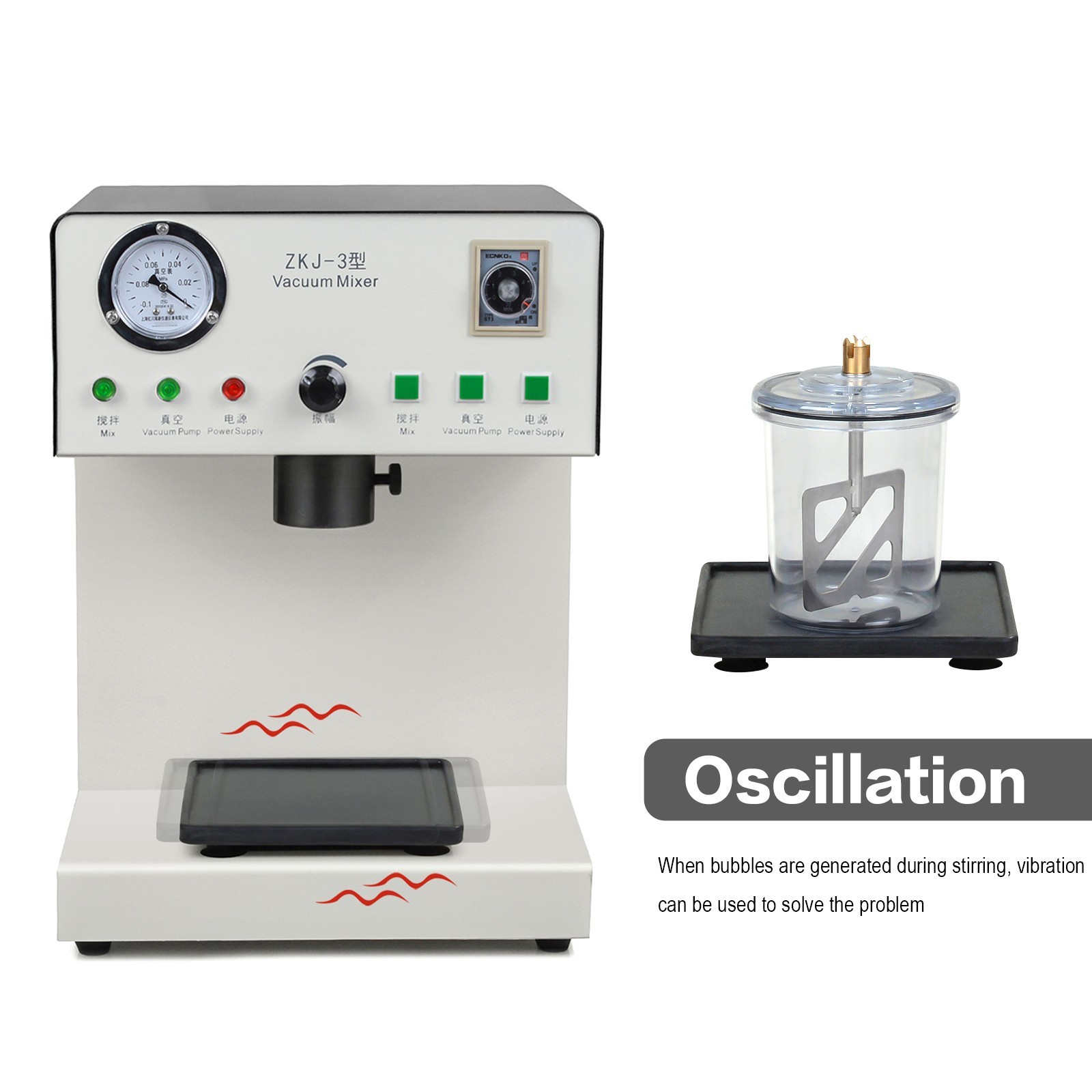 Dental Lab Vacuum Mixing & Vibrating Machine Plaster Mixer Built-in Vacuum Pump