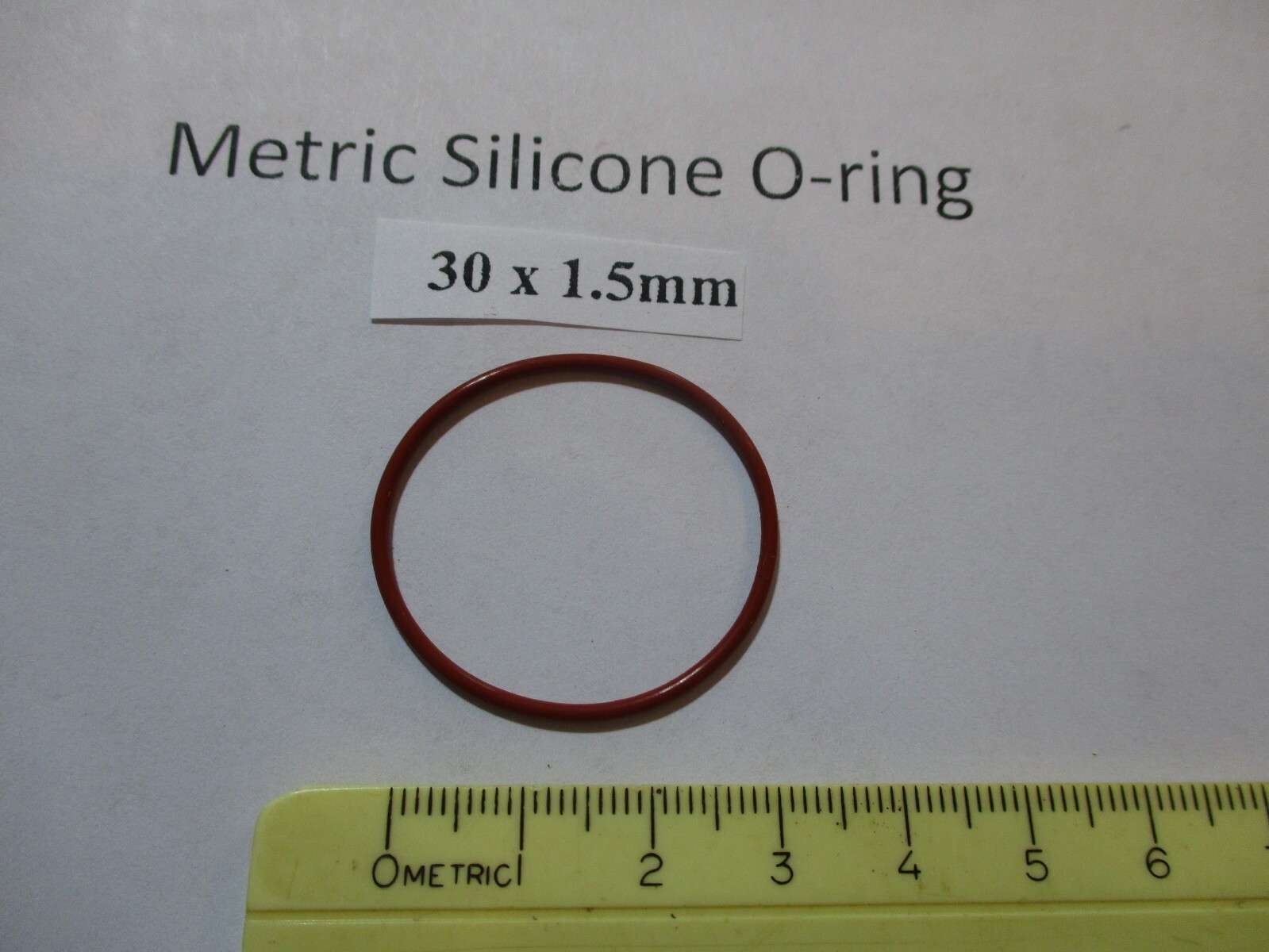30mm ID x 33mm OD x 1.5mm thick SILICONE O-ring. Quan 1.