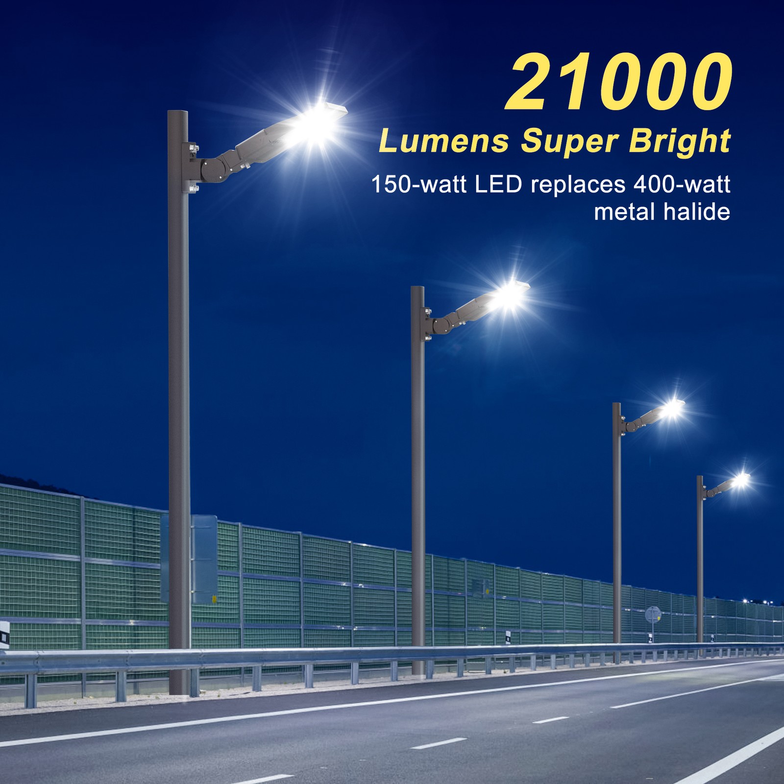 150W LED Area Stadium Light Parking Lot Shoebox Dusk to Dawn Flood Wall Lighting