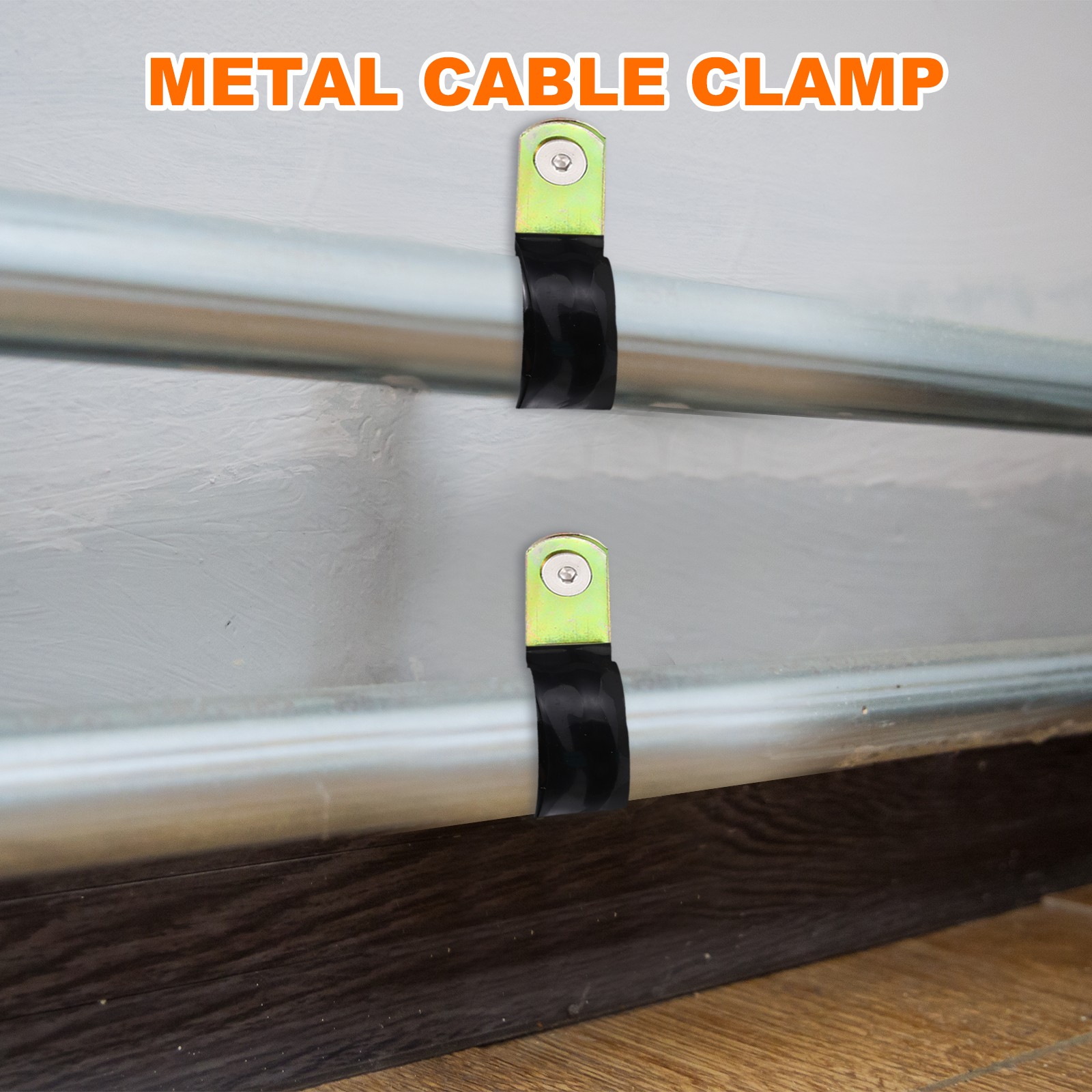 20pcs 1″ Vinyl Coated Cable Clamps Closed Clips Vinyl Dipped Pipe Clamp