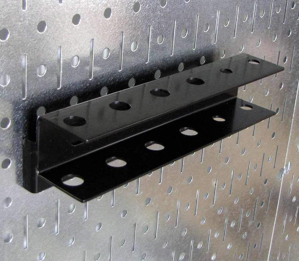 Wall Control Screwdriver Holder Bracket Slotted Metal 8in x 2in x 2in, Black