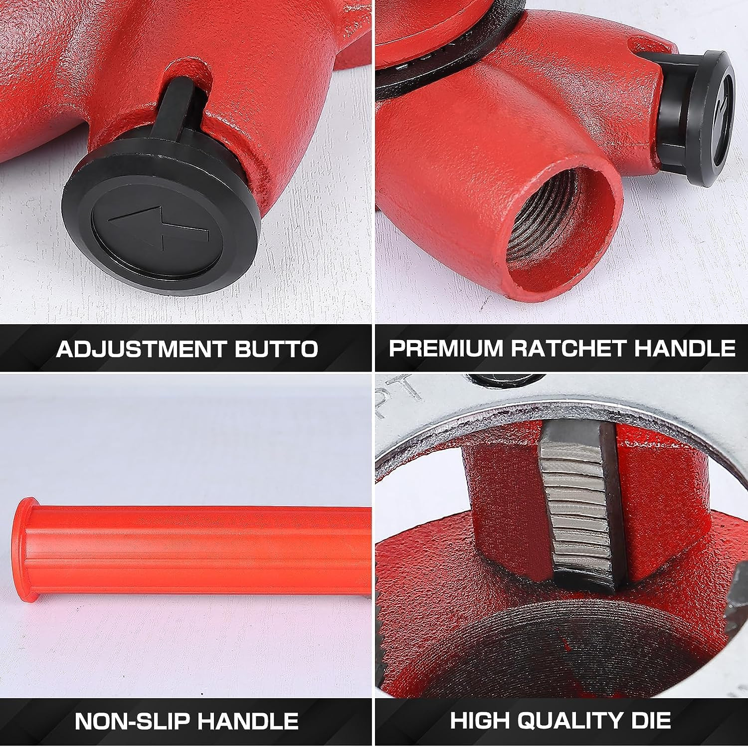 Ratchet Pipe Threader Kit, Manual Ratcheting Pipe Threading Tool with Handle Rat