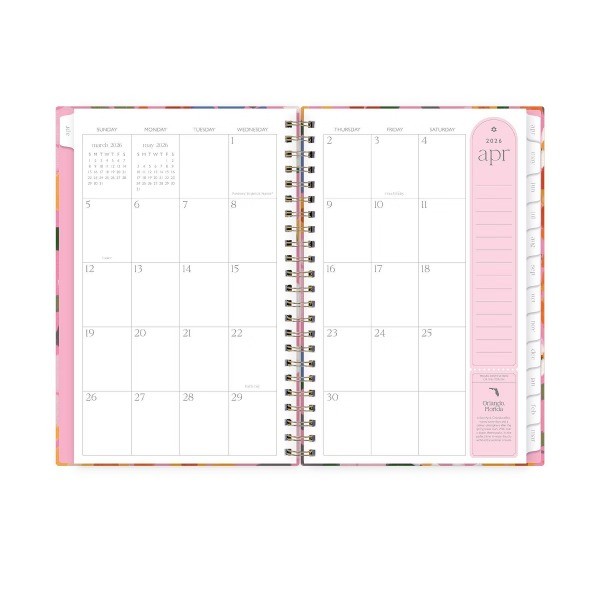 Weekly/Monthly Planner 15 Month Wirebound 5"x8" Textured Paper