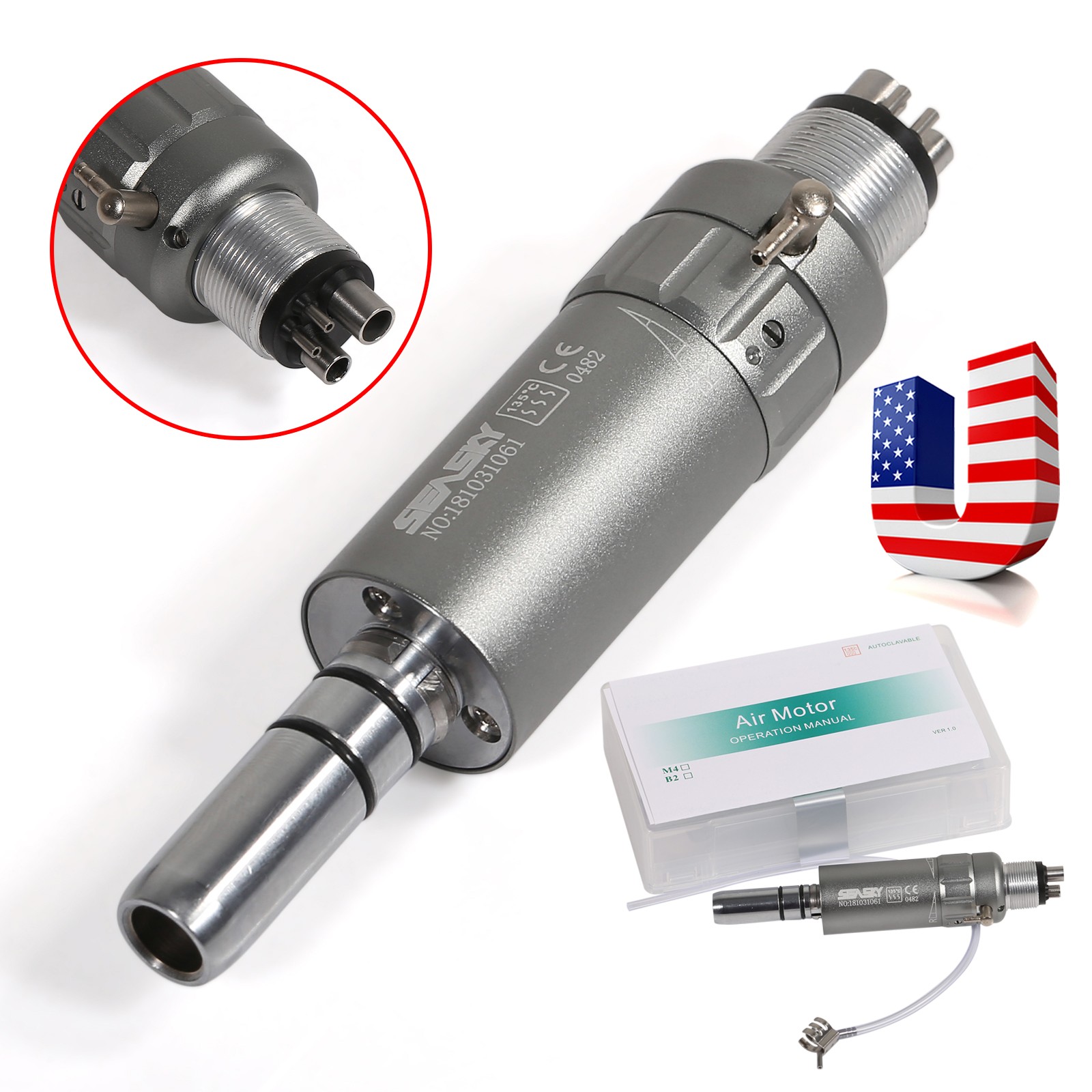 Dental Slow Low Speed E-type Air Motor Micromotor 4/2 Hole Handpiece NSK Style