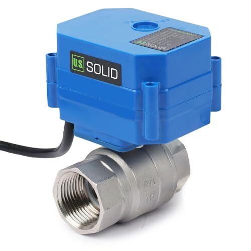 U.S. Solid 1 inch Motorized Ball Valve with US Plug Stainless Steel 110V AC