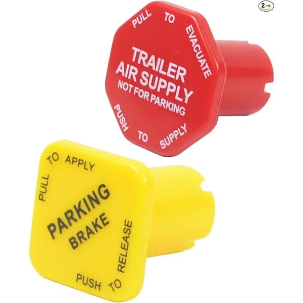 Parking Brake and Trailer Air Supply Mv-3 Knob Yellow & Red Replace 298818 29881