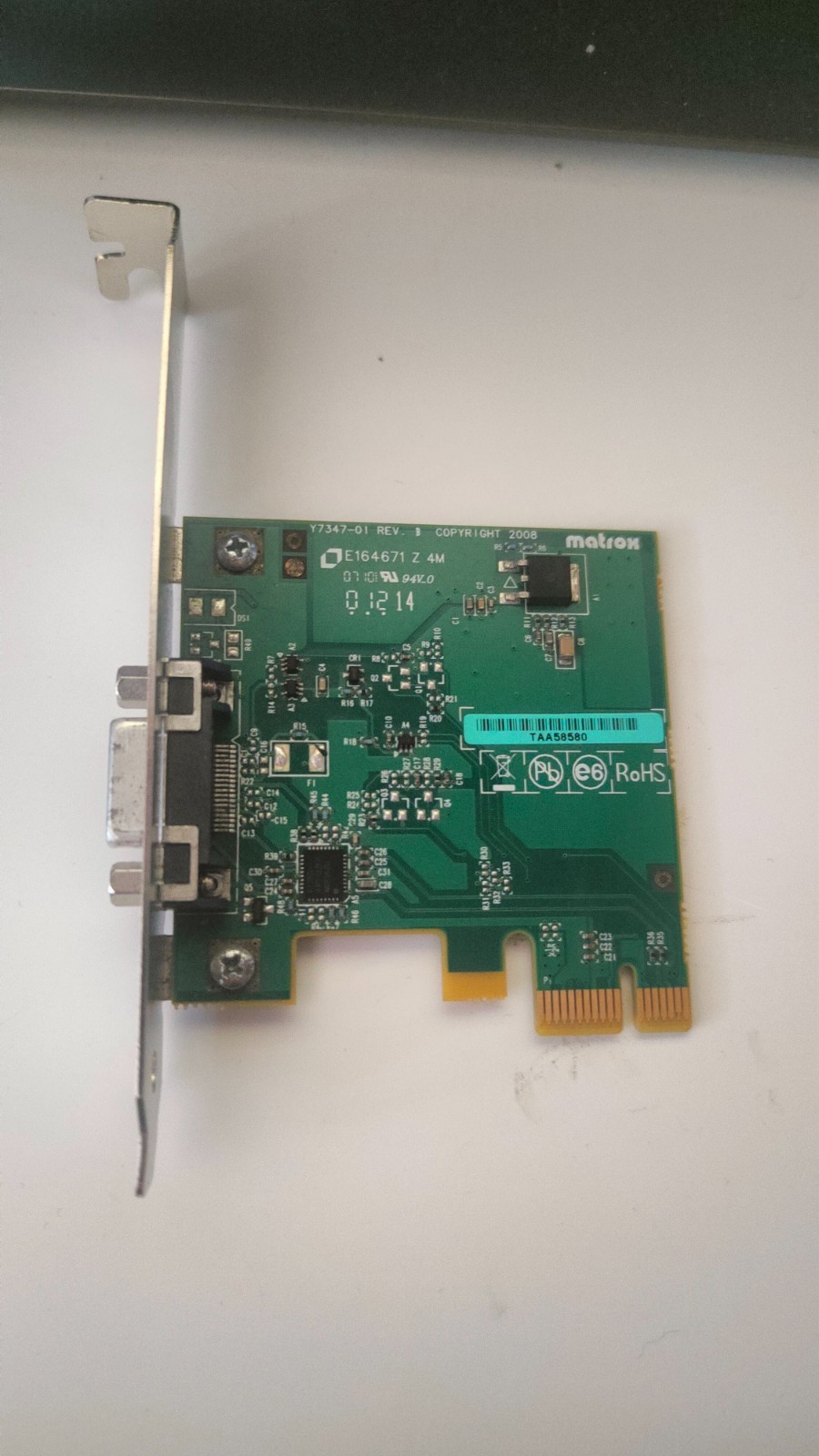 Matrox Y7347-01 REV.B PCIE/ADP md02402 ver 101 PN 63039622092