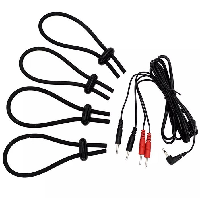 E Stim Electro Accessories Conductive Silicone Rubber Loops Cable Beads Adapter