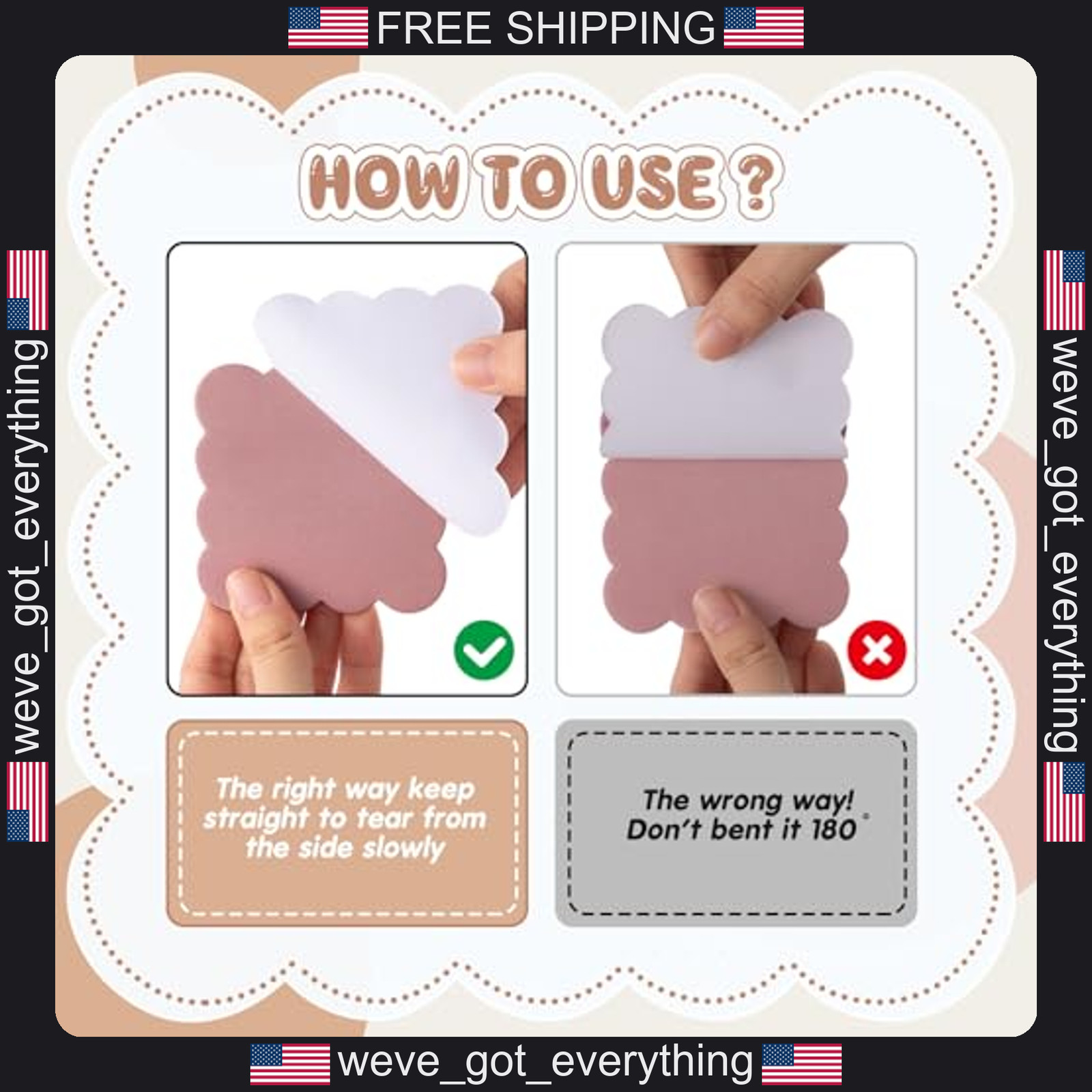 8 Pack Pastel Scalloped Sticky Notes for Reminders and Notes