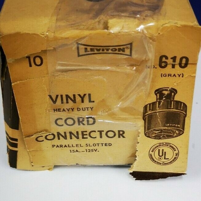 5 x Leviton VINYL HD Female Connector PARALLEL Plug 15A 125V NEMA 1-15R NEW 610L