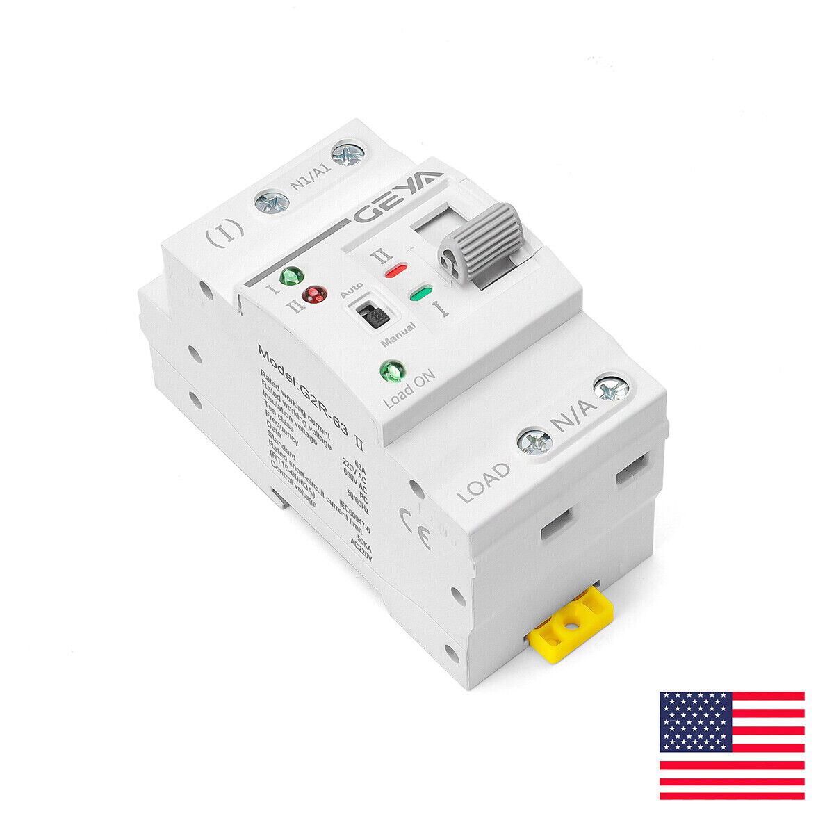 GEYA Mini Dual Power Automatic Transfer Switch 2P 63A 110V For Grid & Generator