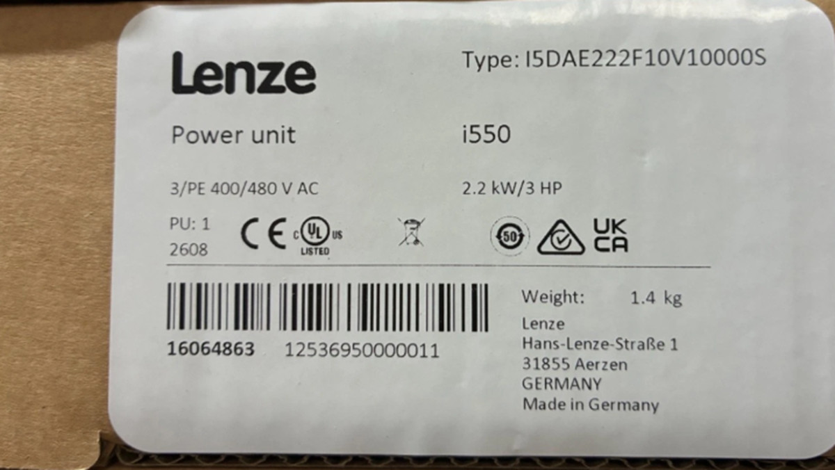 New In Box LENZE I5DAE222F10V10000S Inverter I550 Series Power Unit 2.2kW