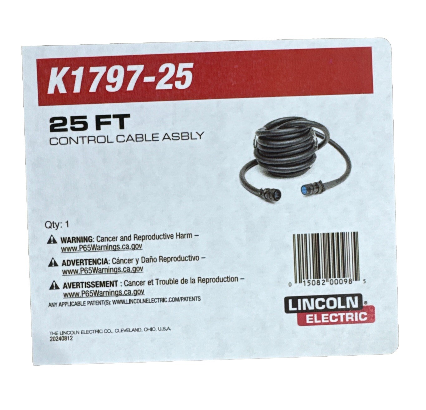 Lincoln K1797-25 Control Cable Extension M19649-25. M 14pin, F 14pin 25ft/7.6m.