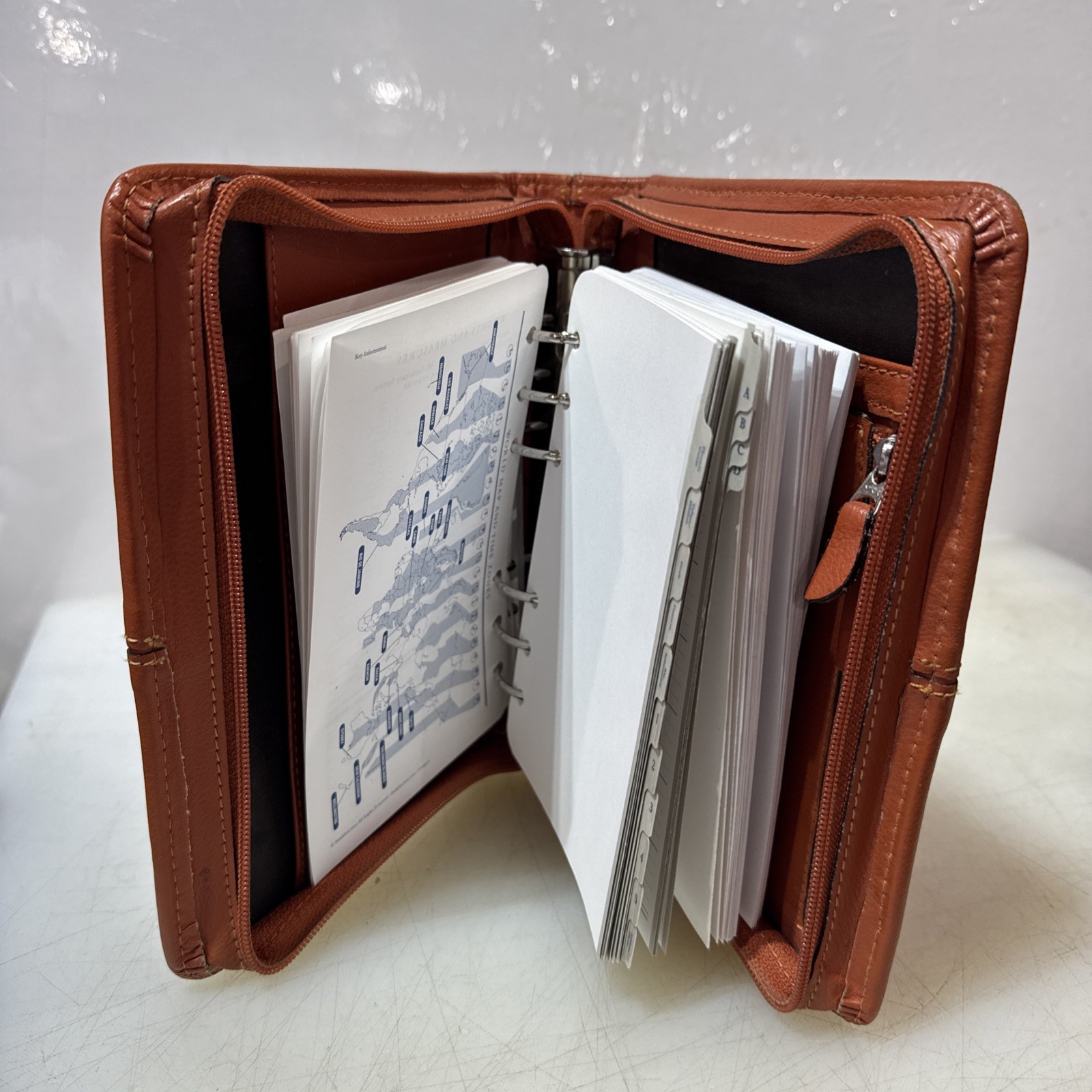 Franklin Covey Compact Leather Personal Planner , Tan 6 ring …. Vintage