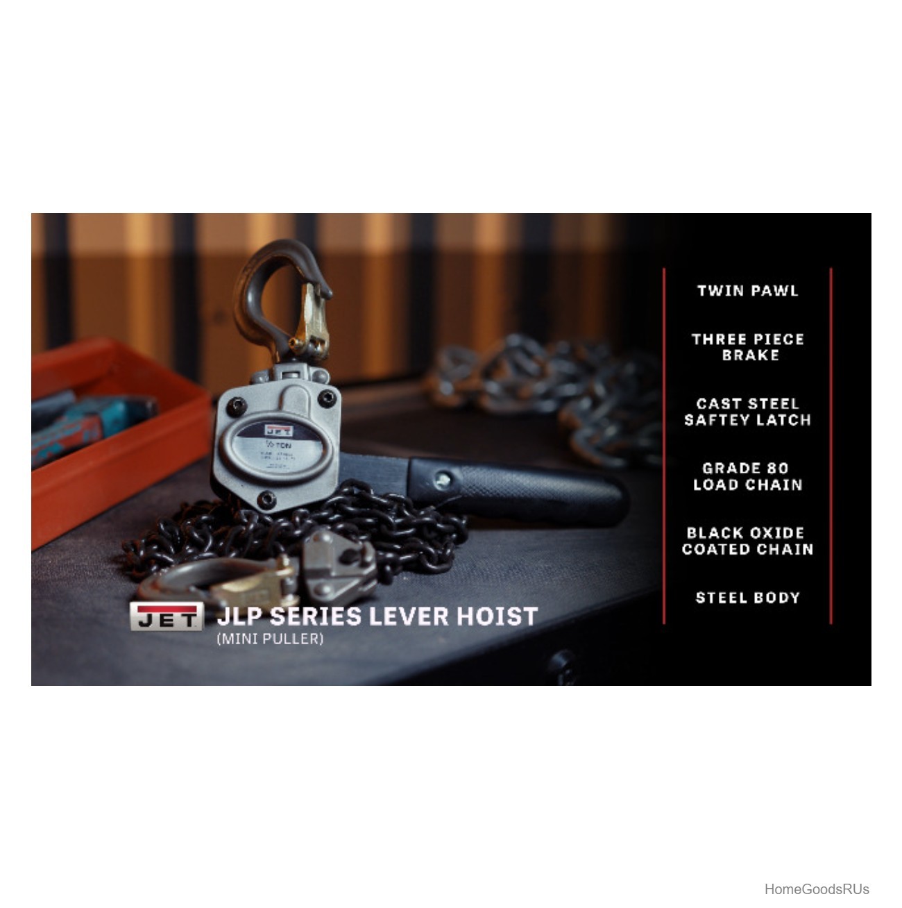 Lever Hoist 1/2 Ton 10 Foot Lift Hand Powered Compact Mini Puller Overhead