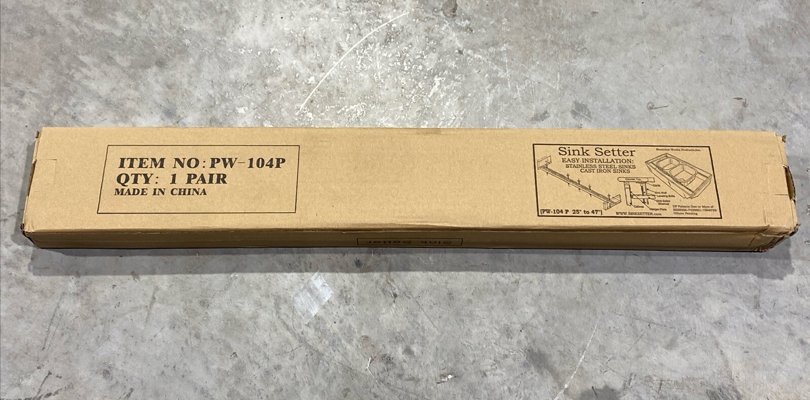 Sink Setter PW-104-P Side to Side installations 25” to 47” New