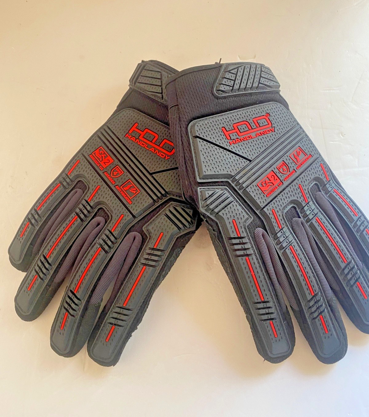 HANDLANDY Anti Vibration Gloves SBR Padding TPR Protector Impact Gloves XL #6252