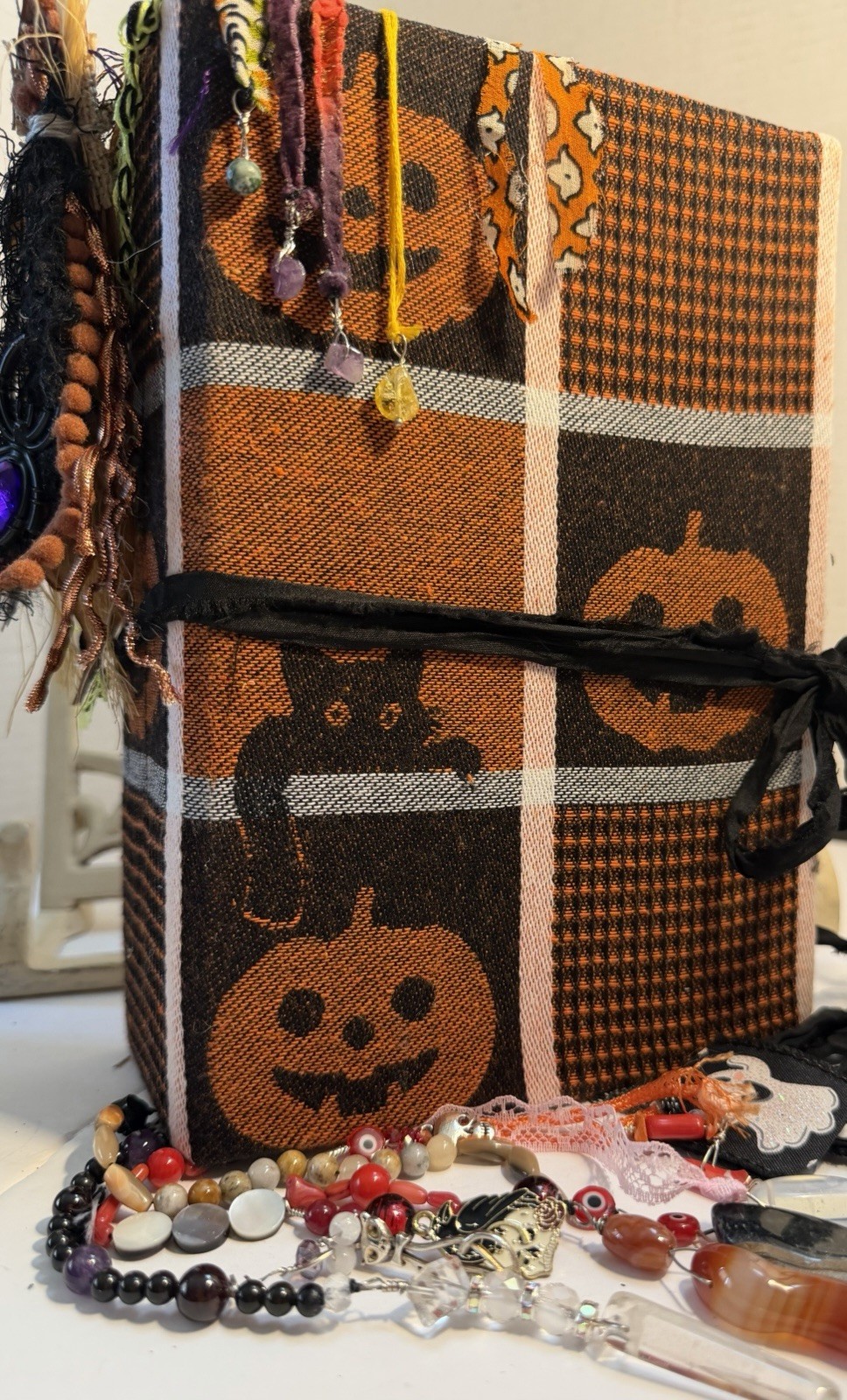 Junk Journal Halloween Spellbound Scary Tales Handmade Memory Note Book 74 Pages