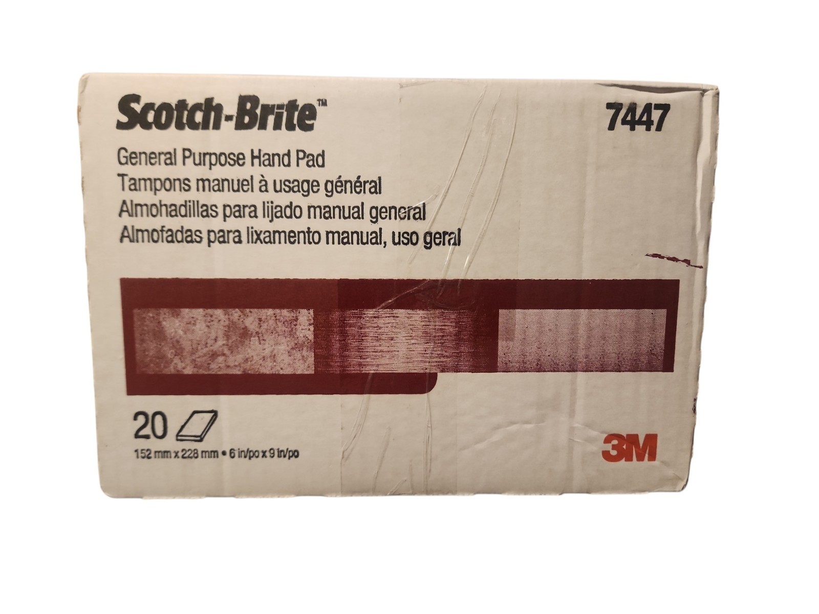 3M 7447 Scotch-Brite General Purpose Hand Pad 6″ x 9″ – 20 Pads