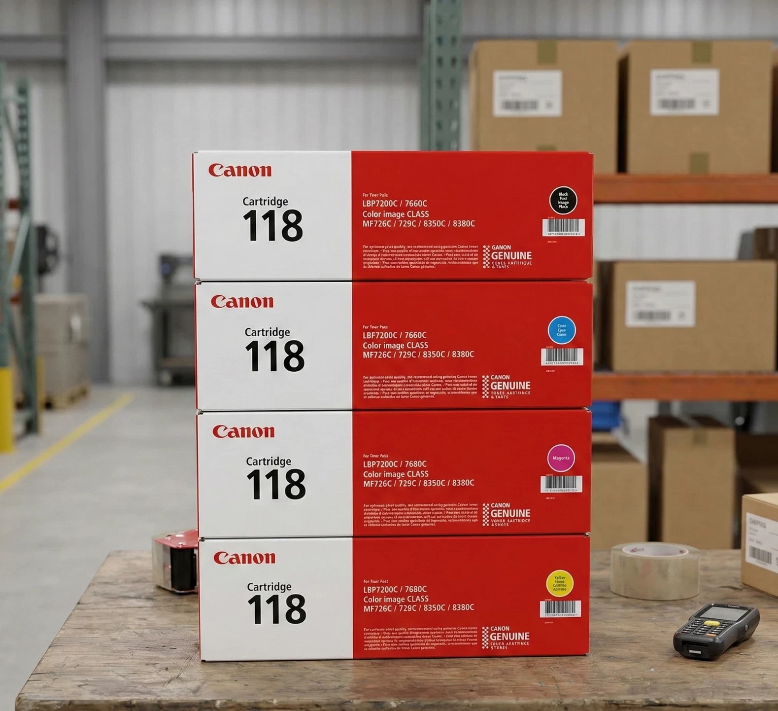 Canon 118 Toner 4-Pack | Black Cyan Magenta Yellow | For MF8580Cdw MF8380Cdw