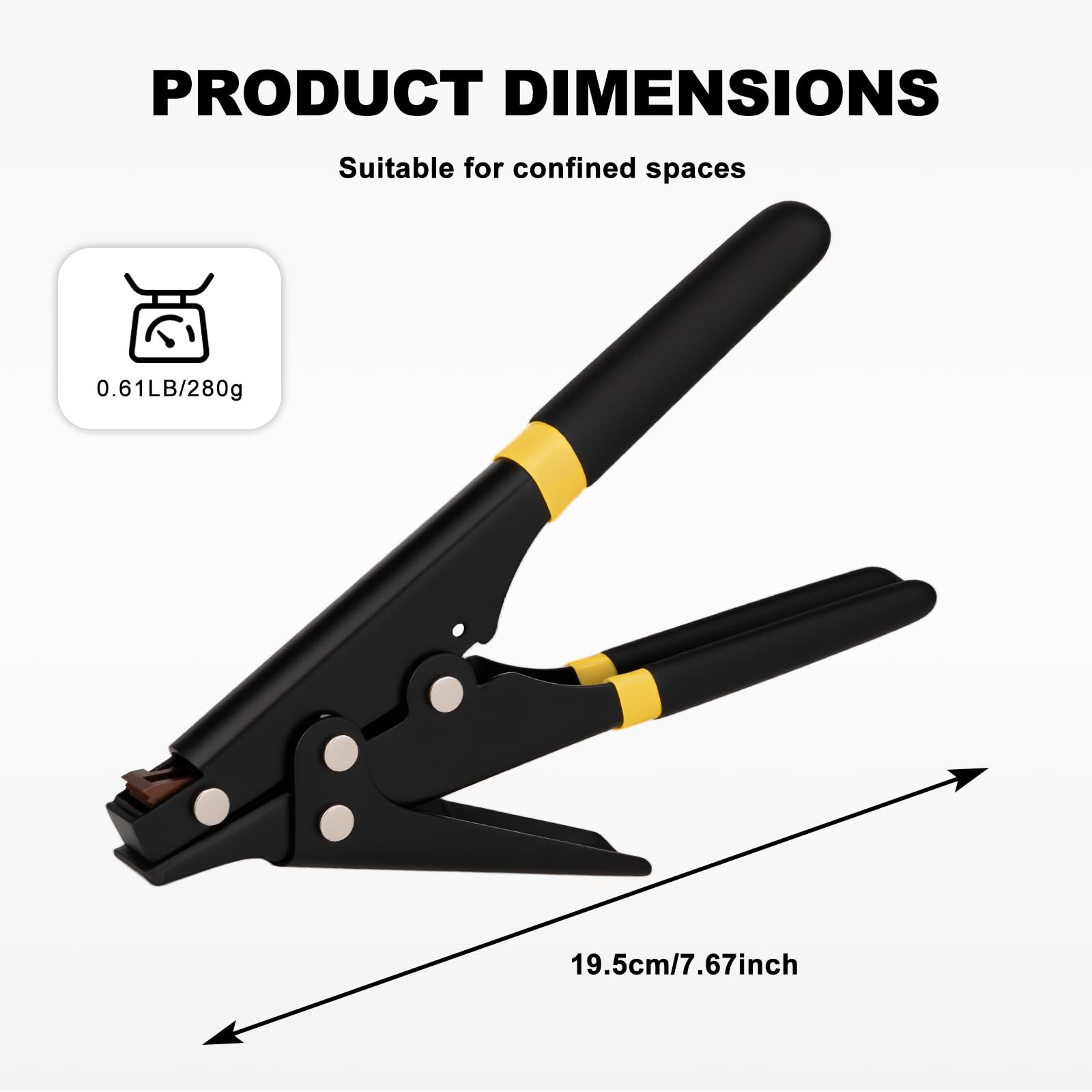 JIOUXIP Zip Tie Tool, Tensioning and Cutting Tool for Black Yellow